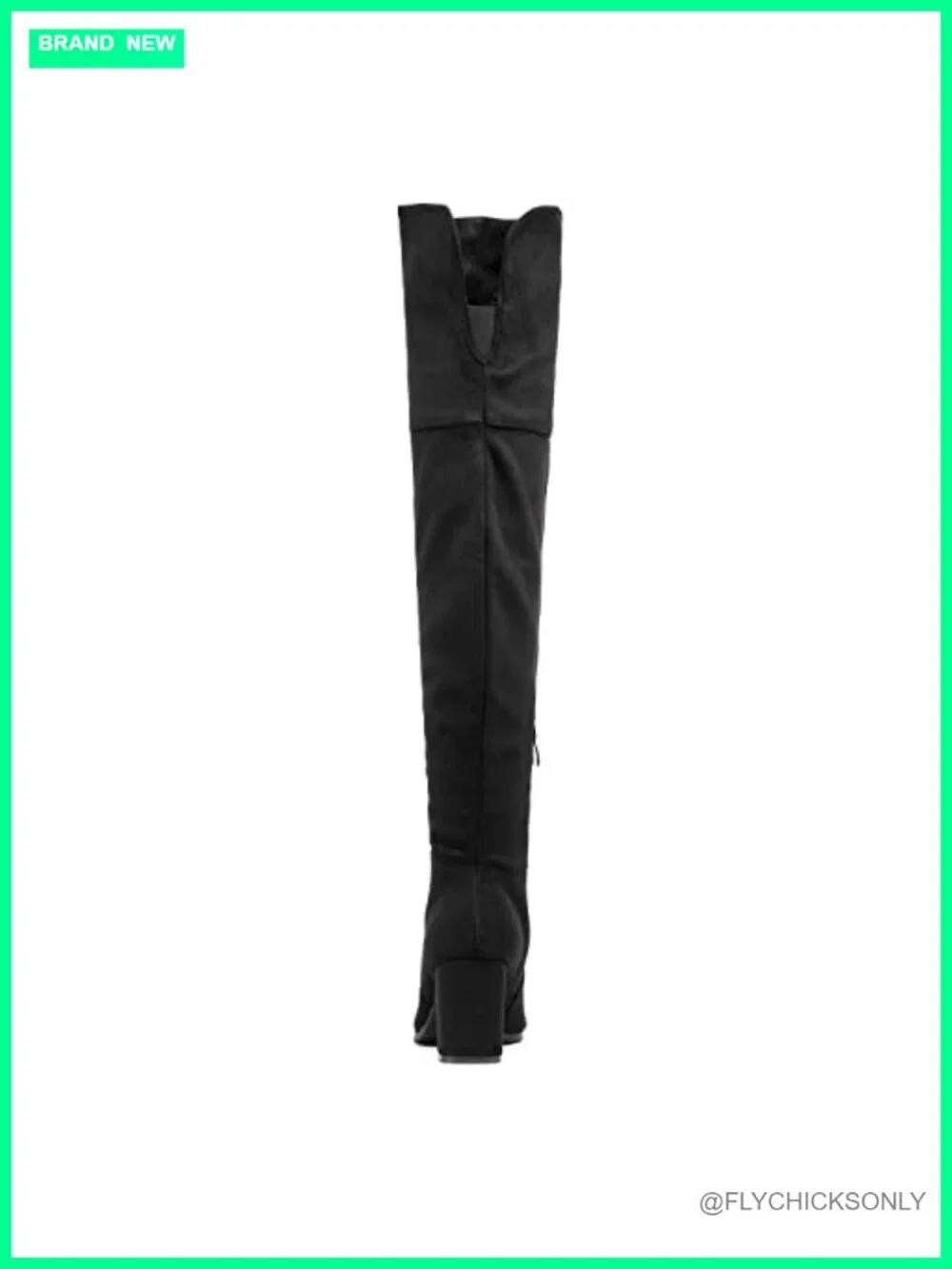 Women's Over-The-Knee Block Heel Boots Faux Suede Stretch Round Toe
